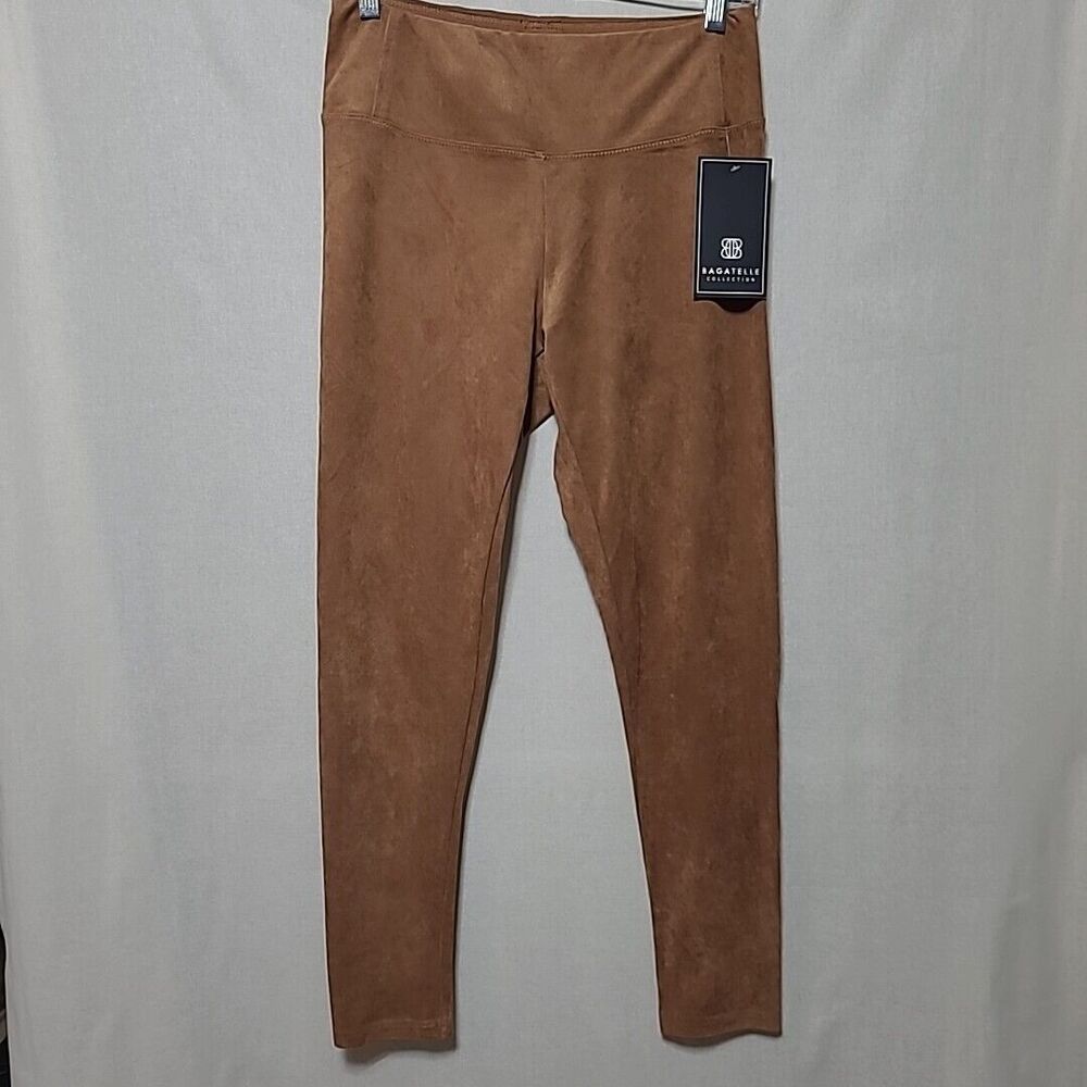NWT Bagatelle Collection Faux Suede Women's High Rise Leggings Size Small Brown